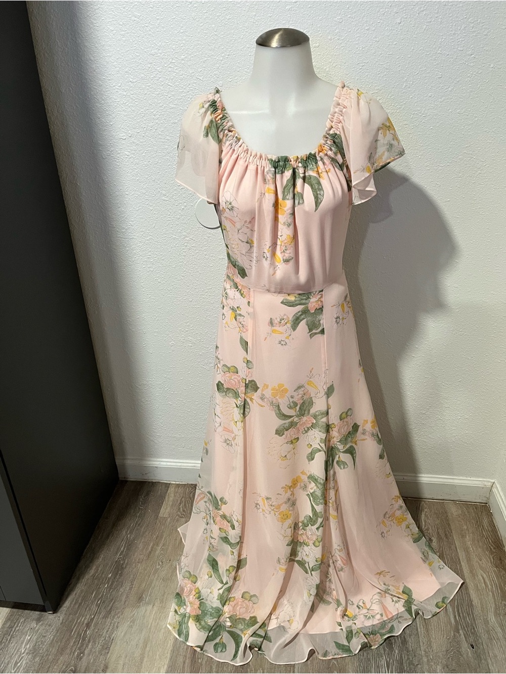 Rachel Parcell Floral Chiffon Maxi Dress Size XS